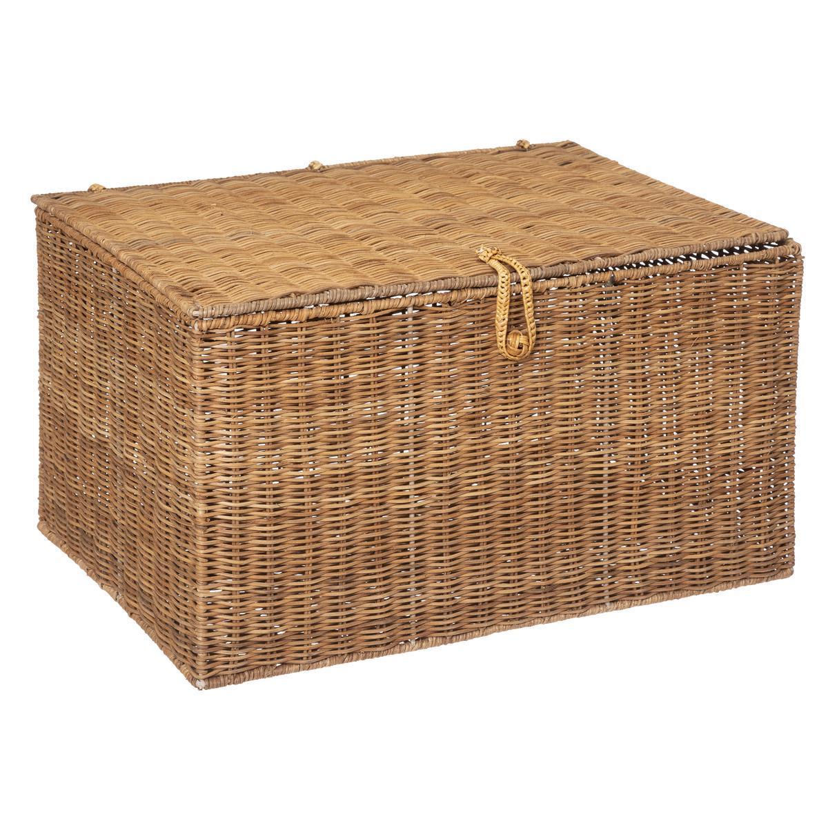 Malle de rangement en rotin Carmen - L 58 x H 33.5 x l 40.5 cm - ATMOSPHERA