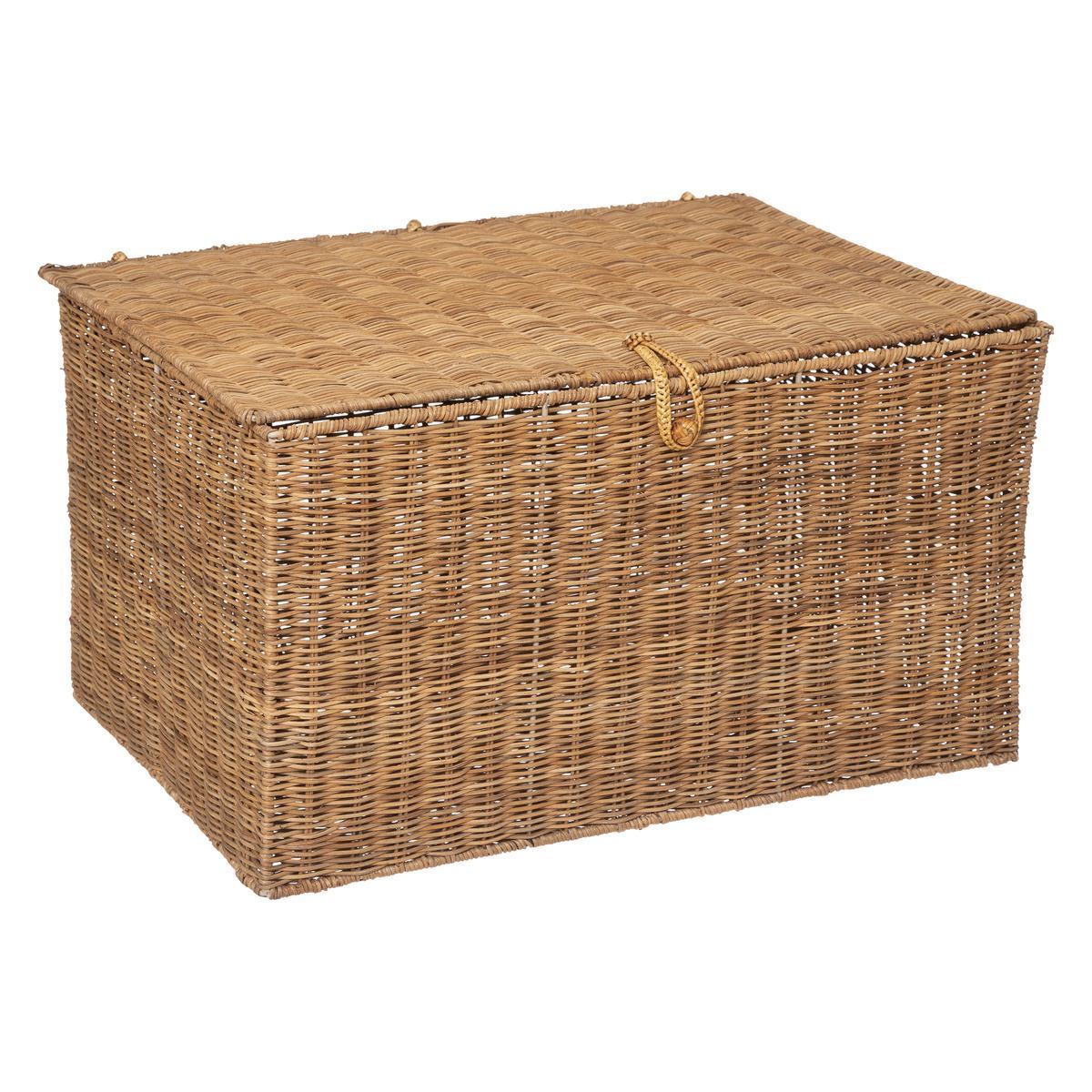 Malle de rangement en rotin Carmen - L 50.5 x H 29.5 x l 36 cm - ATMOSPHERA