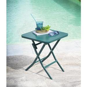 Table d'appoint carrée Greensboro - 40 x 40 cm - Bleu canard - HESPERIDE