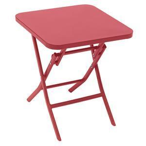 Table pliante Greensboro - 40 x L 40 cm - Groseille - HESPERIDE