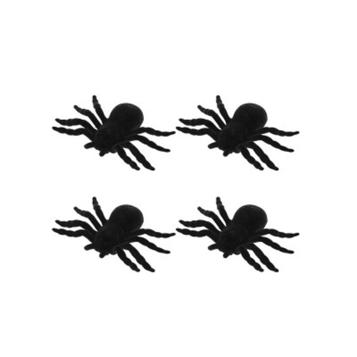 4 araignées en velours - 7 x L 11.5 cm - C'PARTY