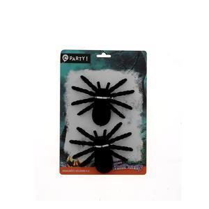 2 araignées en velours - 9.5 x L 16.5 x H 3.5 cm - C'PARTY