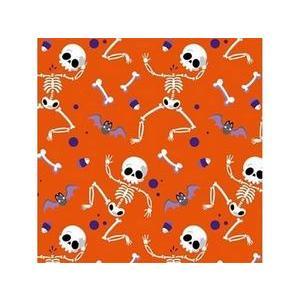 20 serviettes squelette - 25 x L 25 cm - Orange
