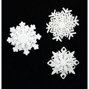 3 stickers Flocons - H 7.5 cm - Blanc