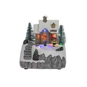 Maison de pierre animée LED - 11 x L 11.8 x H 12 cm