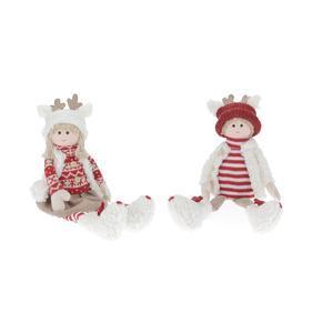 Déco poupée garçon ou fille - 10 x L 14 x H 38 cm - Rouge et blanc