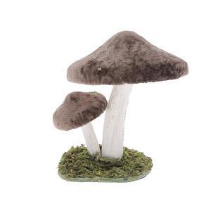 Déco champignons - 14 x L 16 x H 17 cm - Marron