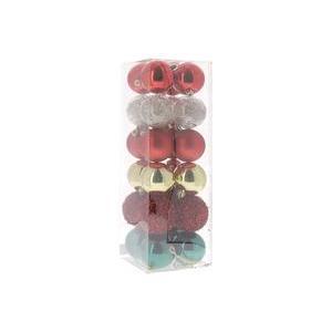 Lot de 24 boules - ø 6 cm - Multicolore