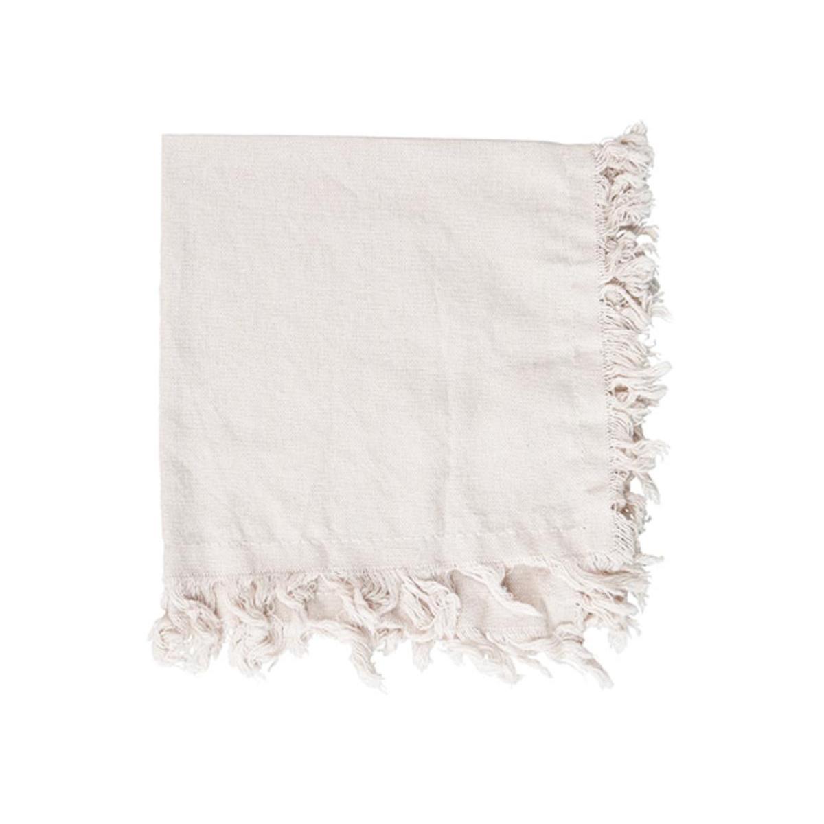 2 serviettes à franges - 38 x L 38 cm - Blanc - K.KOON
