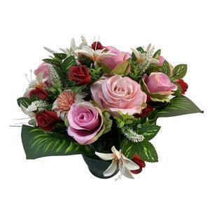 Composition roses et orchidées - H 40 cm - Différents modèles