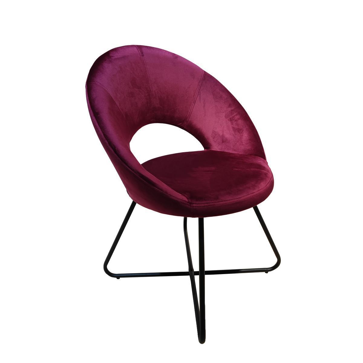 Fauteuil Léonard - 62.5 x L 74 x H 64 cm - Bordeaux - K.KOON