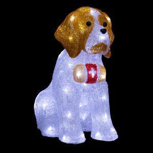 Chien St Bernard LED - H 38 cm - Blanc