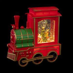 Locomotive de Noël LED - 9.5 x L 21 x H 22 cm - Rouge