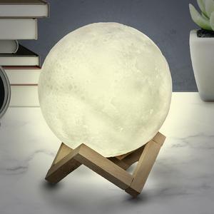 Lampe tactile lune 3D en céramique ronde - ø 15 cm