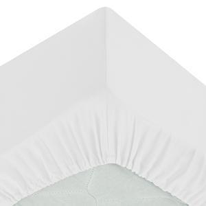 Drap housse en coton - L. 190 x l. 90 cm - Blanc marine - ATMOSPHERA