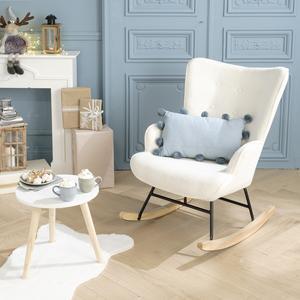 Fauteuil à bascule Marlon - 86 x L 67 x H 91 cm - Blanc - K.KOON