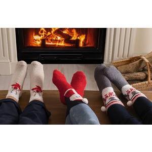 Chaussettes de Noël femme - Avec boîte cadeau - Loutre, Castor, Père Noël - Taille unique