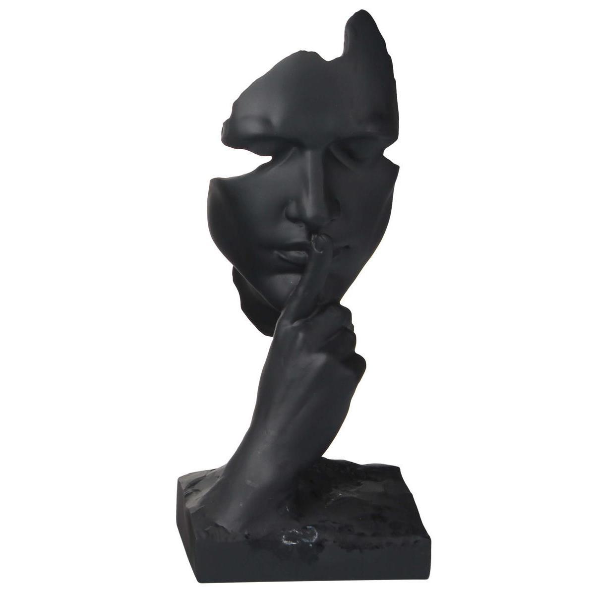 Sculpture visage chut - H 31 x 13 x 11 cm