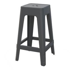 Tabouret de bar Molly - 38.4 x L 38.4 x H 65 cm - Anthracite - MOOREA