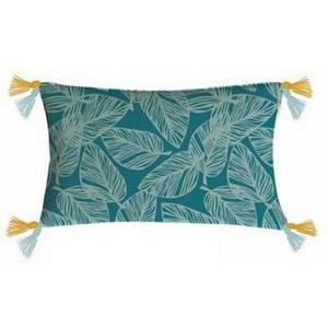 Coussin feuillages Paradise - 30 x 50 cm - Bleu - K.KOON