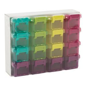 16 mini boîtes à clips - Multicolore