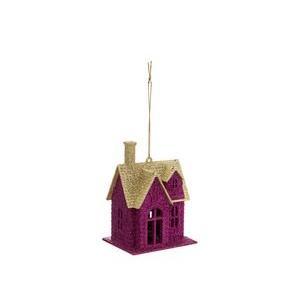 Suspension chalet Arty - H 10 cm - Rose et or