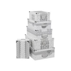6 boîtes Laponie - 16 x L 33.5 x H 48 cm - Blanc