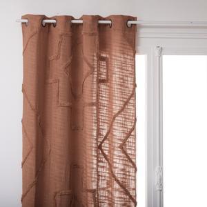 Rideau motif tufté Inca - 130 x 260 cm - Terracotta - ATMOSPHERA