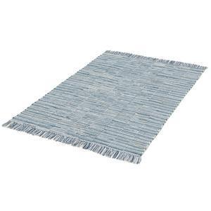 Tapis à franges - 100 x L 150 cm - Bleu - K.KOON