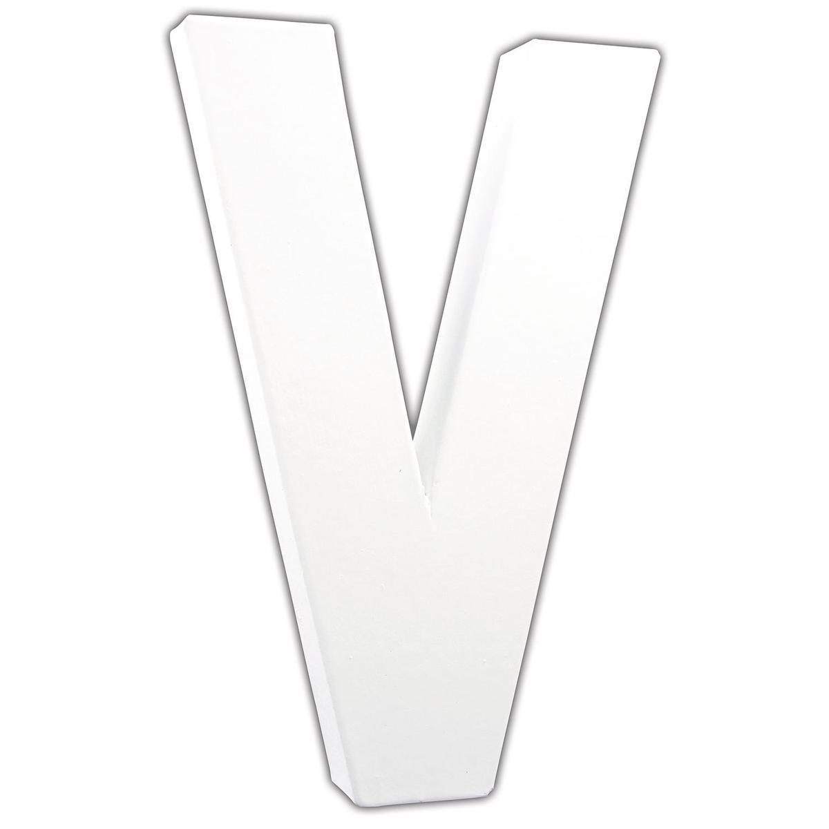 Lettre V - H 20.5 cm - Blanc