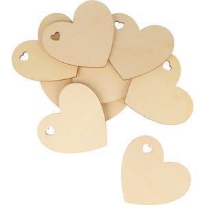 40 cœurs en bois - ø 3 à 8 cm - Beige