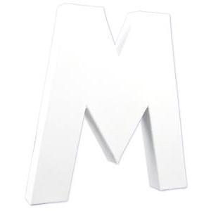 Lettre M - H 20.5 cm - Blanc