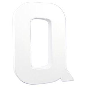 Lettre Q - H 20.5 cm - Blanc