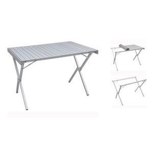 Table pliante en aluminium - 110 x 70 x H 70 cm - Gris