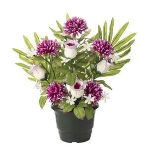 Pot de roses et chrysanthèmes - H 45 cm - Différents modèles