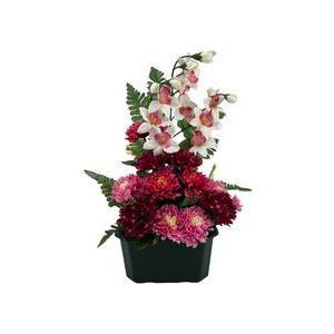 Jardinière de chrysanthèmes et orchidées - H 39 cm - Différents modèles