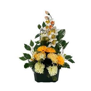 Jardinière de chrysanthèmes et orchidées - H 39 cm - Différents modèles