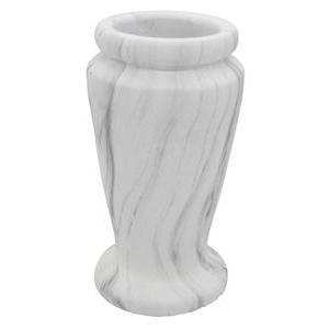 Vase effet marbre - ø 15 x H 28 cm - Blanc