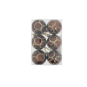 6 boules cercles - ø 6 cm - Chocolat et or - FAIRY STARS