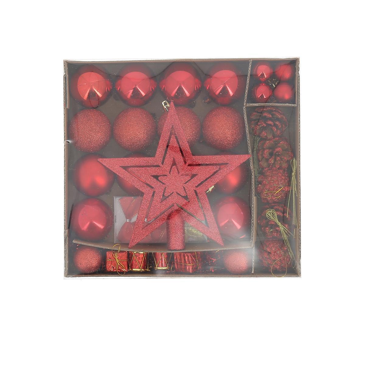 42 pièces décoratives pour sapin - Rouge - FAIRY STARS