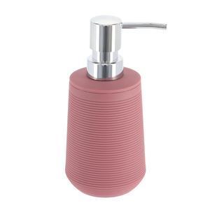 Distributeur à savon strié - H 16.5 cm - Rose