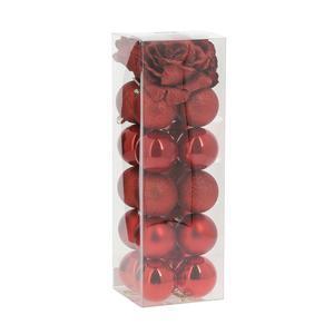 20 boules + 3 fleurs - ø 6 cm - Rouge - FAIRY STARS