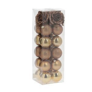 20 boules + 3 fleurs - ø 6 cm - Bronze - FAIRY STARS