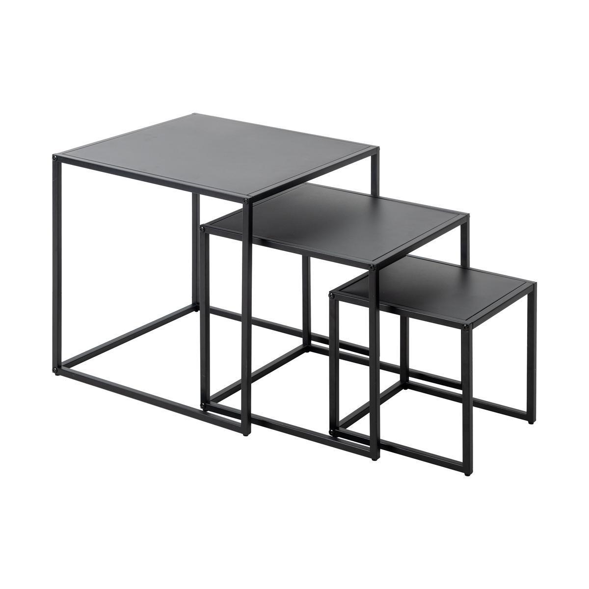 3 tables gigognes Karl - 50 cm - Noir - K.KOON