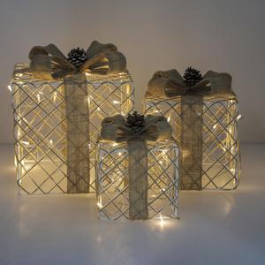 3 cadeaux 60 LED - H 15 cm - Blanc chaud - FAIRY STARS