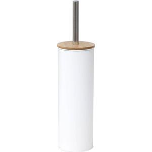 Brosse WC + couvercle - H 39.5 cm - Blanc