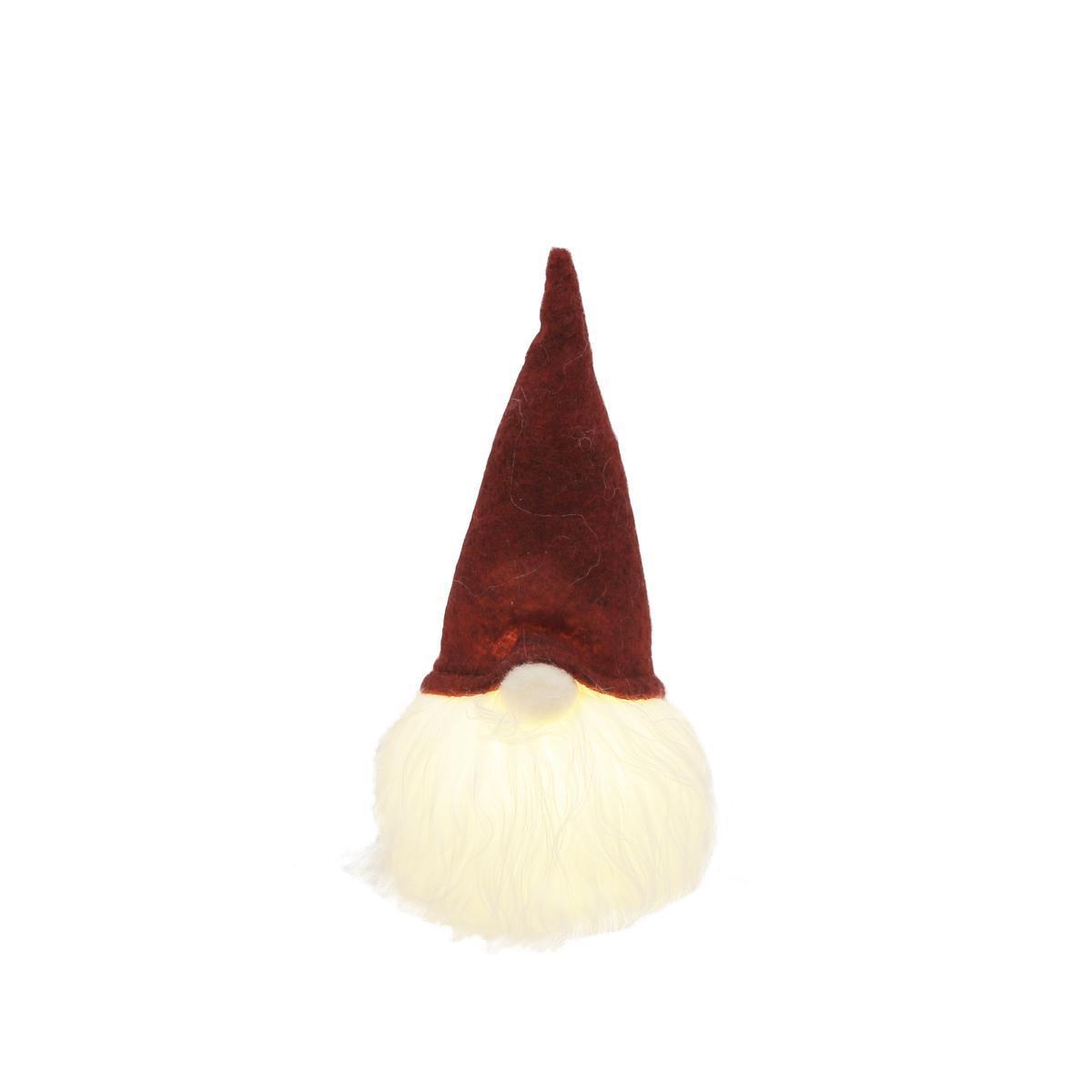 Tête de gnome LED - H 16 cm - Rouge et blanc- FAIRY STARS