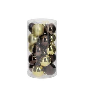 Tube 20 boules - ø 6 cm - Or et marron- FAIRY STARS