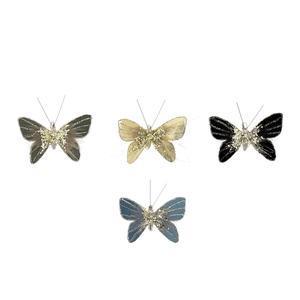 Pince papillon scintillant - L 16 cm - Différents coloris