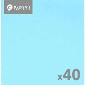 40 serviettes papier Textouch - 38 x 38 cm - Bleu caraïbes
